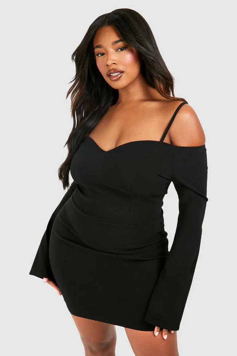 long sleeve black bodycon dress plus size Amazon.com: Ekaliy Women's Plus Size Off Shoulder Mesh Bishop Sleeve Dress Sexy Ruched Party Club Midi Dress Clubwear Black XL : Clothing, Shoes & Jewelry