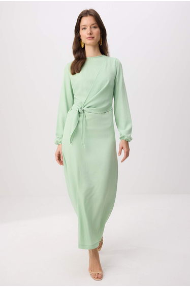 Mint Linen Look Woven Dress