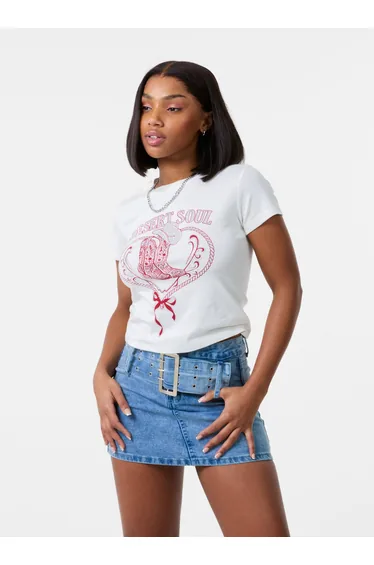 تيشيرت كاوبوي مزين بالأحجار و الترتر