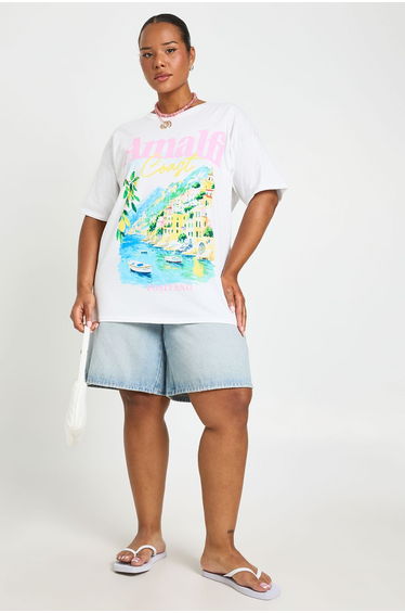 Plus Amalfi Club Oversized T-Shirt - white