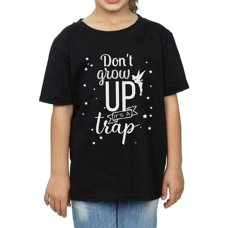 Disney Girls Tinker Bell Don´t Grow Up Cotton T-Shirt - Black - 3
