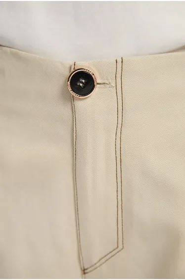 Tencel Cotton Contrast Stitch Woven Trouser