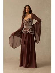Beautiful Secret Rhinestone Embellished Corset Maxi Dress - 4