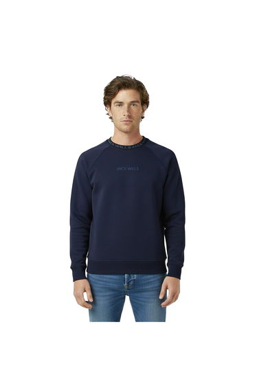 Jack Wills Mens Jacquard Crew Neck Sweatshirt - Navy