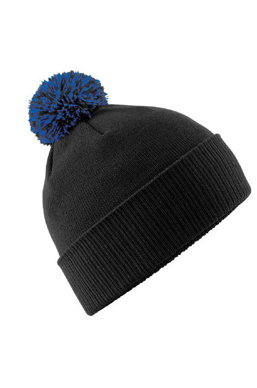 Beechfield Adults Unisex Snowstar Beanie - Black/Bright Royal