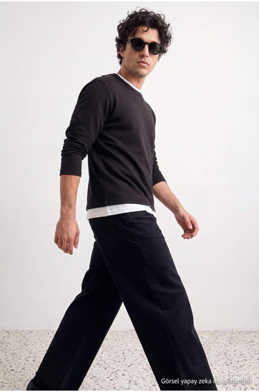 Black Off-Shoulder Regular Fit Premium Tok Fabric Cotton T-Shirt