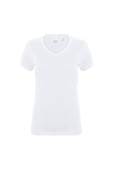 Skinni Fit Womens/Ladies Feel Good Stretch V-Neck Short Sleeve T-Shirt - White