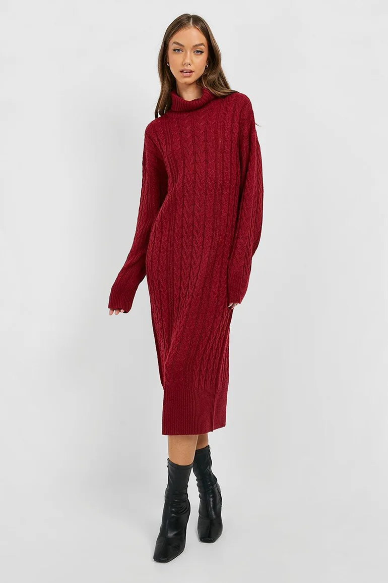 knitted roll neck midi dress & OTHER STORIES Knitted Roll-Neck Midi Dress