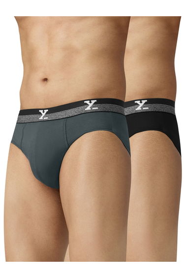 Pack of 2 - Men IntelliFresh Cotton Solid Briefs