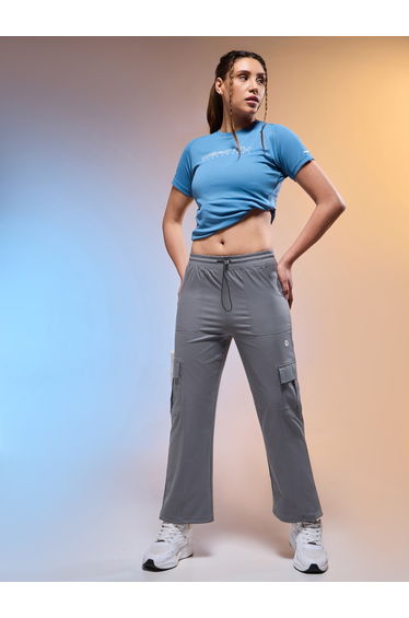 Women Solid Slim Fit Sports Cargo Track Pants