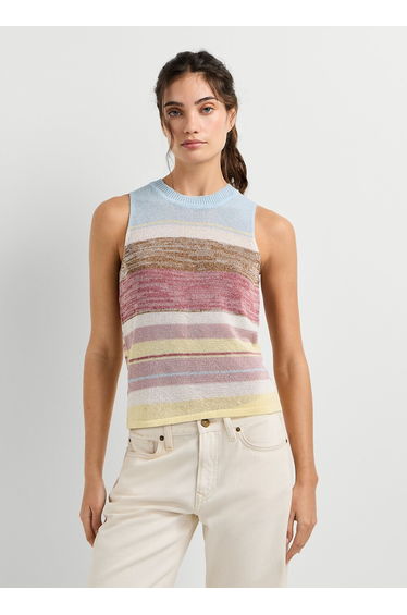Sleeveless Striped Jumper