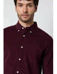 Plum Corduroy Long Sleeve Shirt - 2