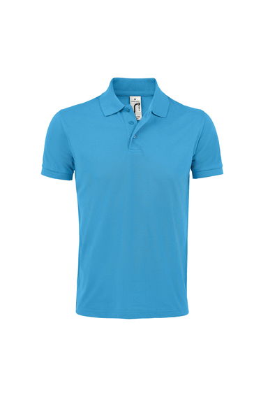 SOLs Mens Prime Pique Plain Short Sleeve Polo Shirt - Aqua