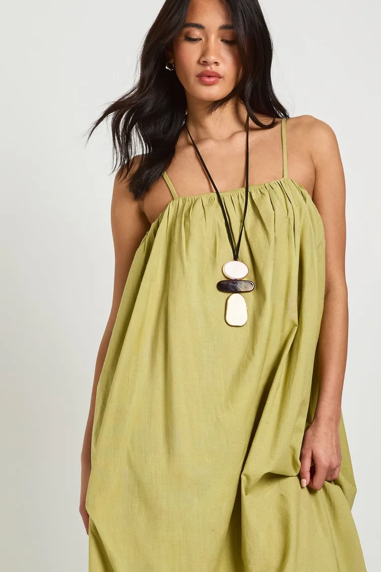 Linen Full Pocket Detail Maxi Dress - light khaki Boohoo Green : Day Dresses  : VogaCloset Kazakhstan
