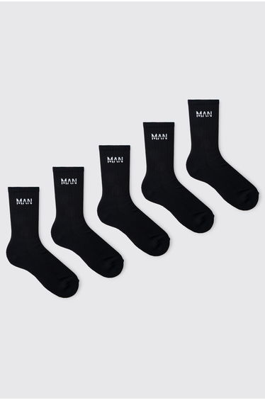 5 Pack Man Dash Sport Socks - black