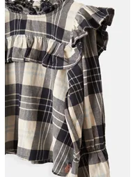Belle Check Ruffle Yolk Blouse - 3