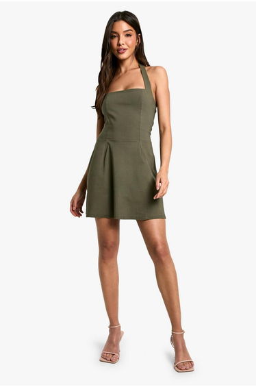 Bengaline Square Neck Skater Dress
