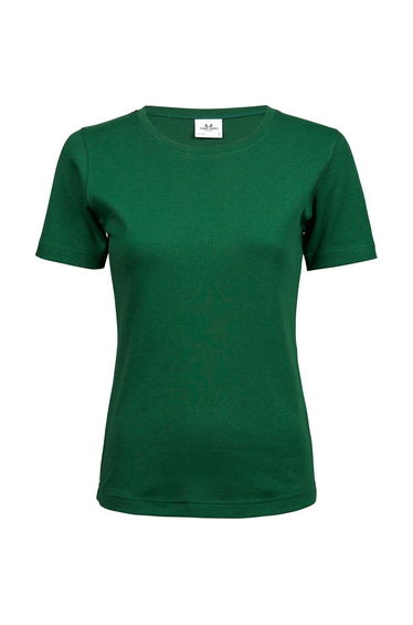Tee Jays Womens/Ladies Interlock Short Sleeve T-Shirt - Forest Green