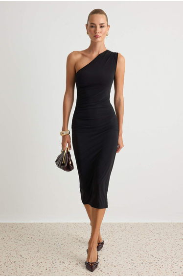 Trendyol One Shoulder Column Midi Dress