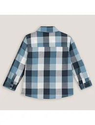 Checked Print Cotton Shirt with Long Sleeves - 1