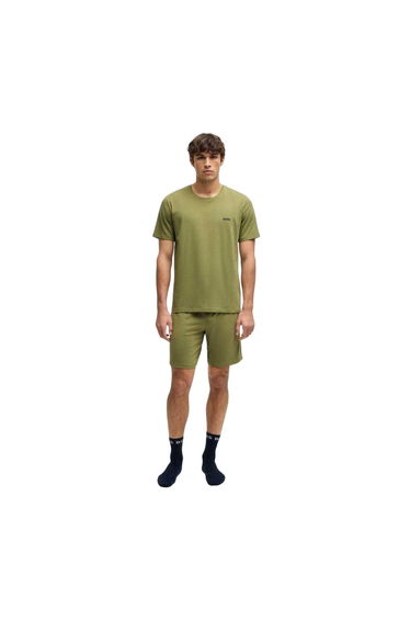 Boss Mens Mixmatch Crew Neck Short-Sleeved T-Shirt - Mid Green