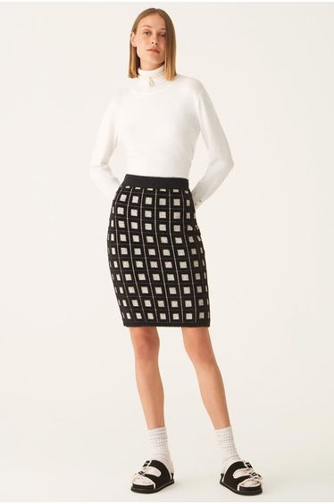 Illas Black Ecru Knitwear Skirt
