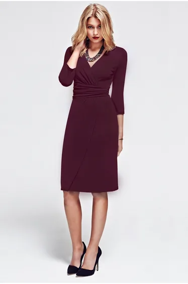 Jersey Mock-Wrap Dress