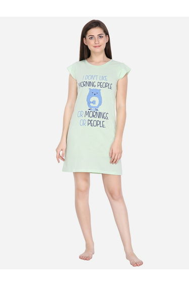 Women Graphic Print Short Sleeve Sleepshirt