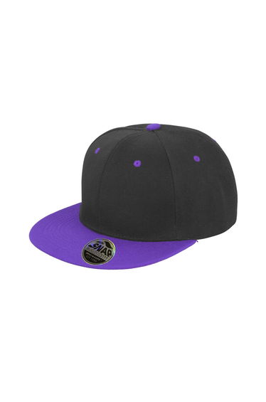 Result Unisex Core Bronx Original Flat Peak Snapback Dual Colour Cap - Black/Purple