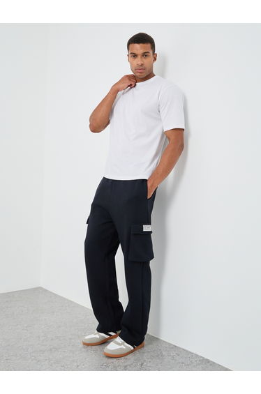 Badge Detail Cargo Pocket Oversized Joggers
