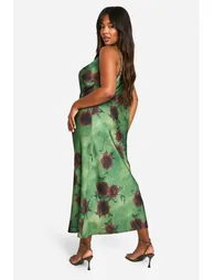 Plus Floral Cowl Neck Midaxi Dress - 1