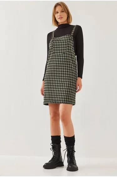 Women's Houndstooth Patterned Salopet