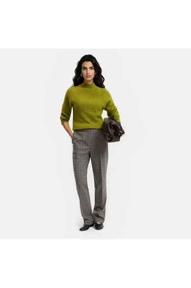 Checked Straight Trousers