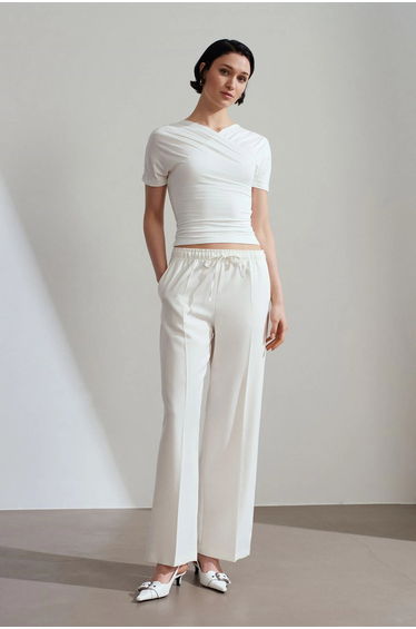 Dilvin Wide Leg Pull-On Trousers