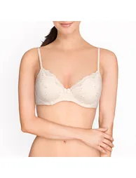 Embroidered Cotton Full Cup Bra - 3
