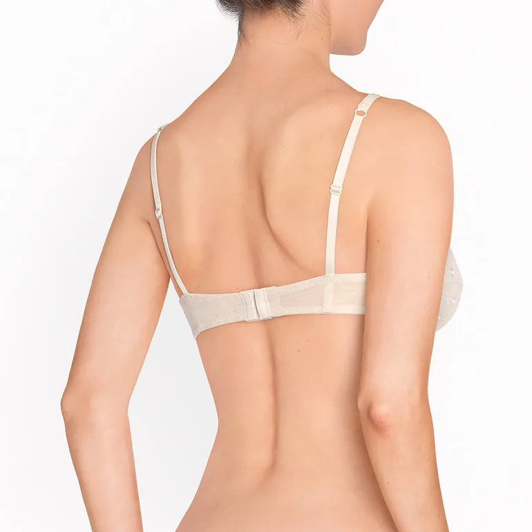 Embroidered Cotton Full Cup Bra - 2