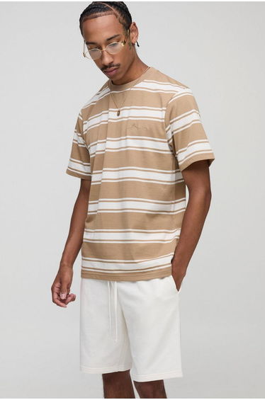 BM Signature Relaxed Striped T-Shirt and Shorts Set