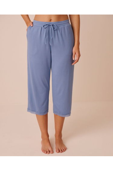 Logo Lace Trim Super Soft Pajama Capris