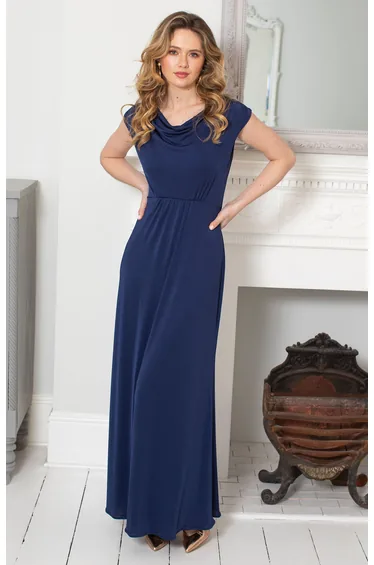 Cruise Cowl Neck Maxi Dress (Midnight Blue)