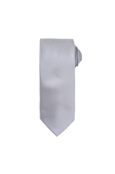 Premier Mens Micro Waffle Formal Work Tie - Silver