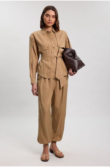 Cupro Utility Twill Woven Shirt