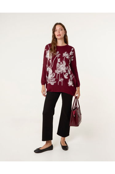 Embroidered Round Neck Jumper