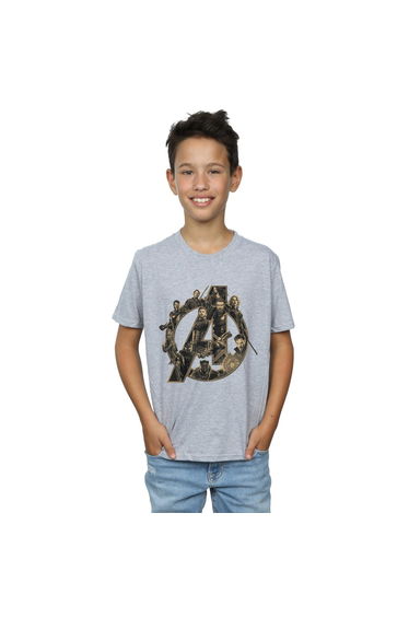 Avengers Infinity War Boys Logo Cotton T-Shirt - Sports Grey