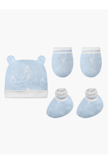 3-Piece Coordinated Hat, Mittens and Booties
