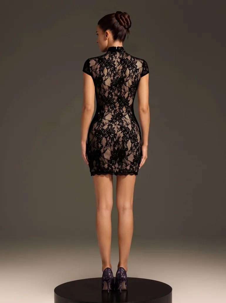 Vexorin Cutout Lace Mini Dress - 2