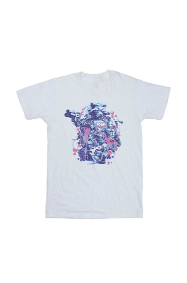 Guardians Of The Galaxy Volume 3 Girls Group Pose Cotton T-Shirt - White