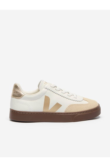 Veja Girls Leather Small Volley Trainers in White