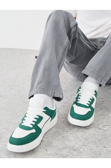 Color Block Breathable Lace Up Sneakers