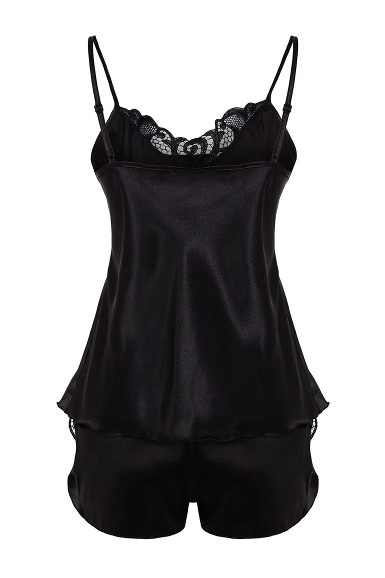 Pajama Set - Black - Plain - 6