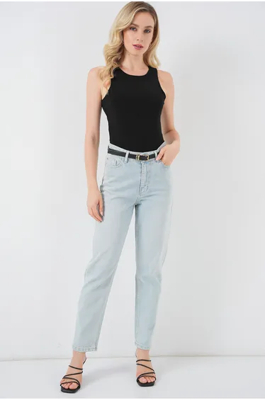 BDART Fitted Sleeveless Crew Neck Bodysuit with Snap Closure